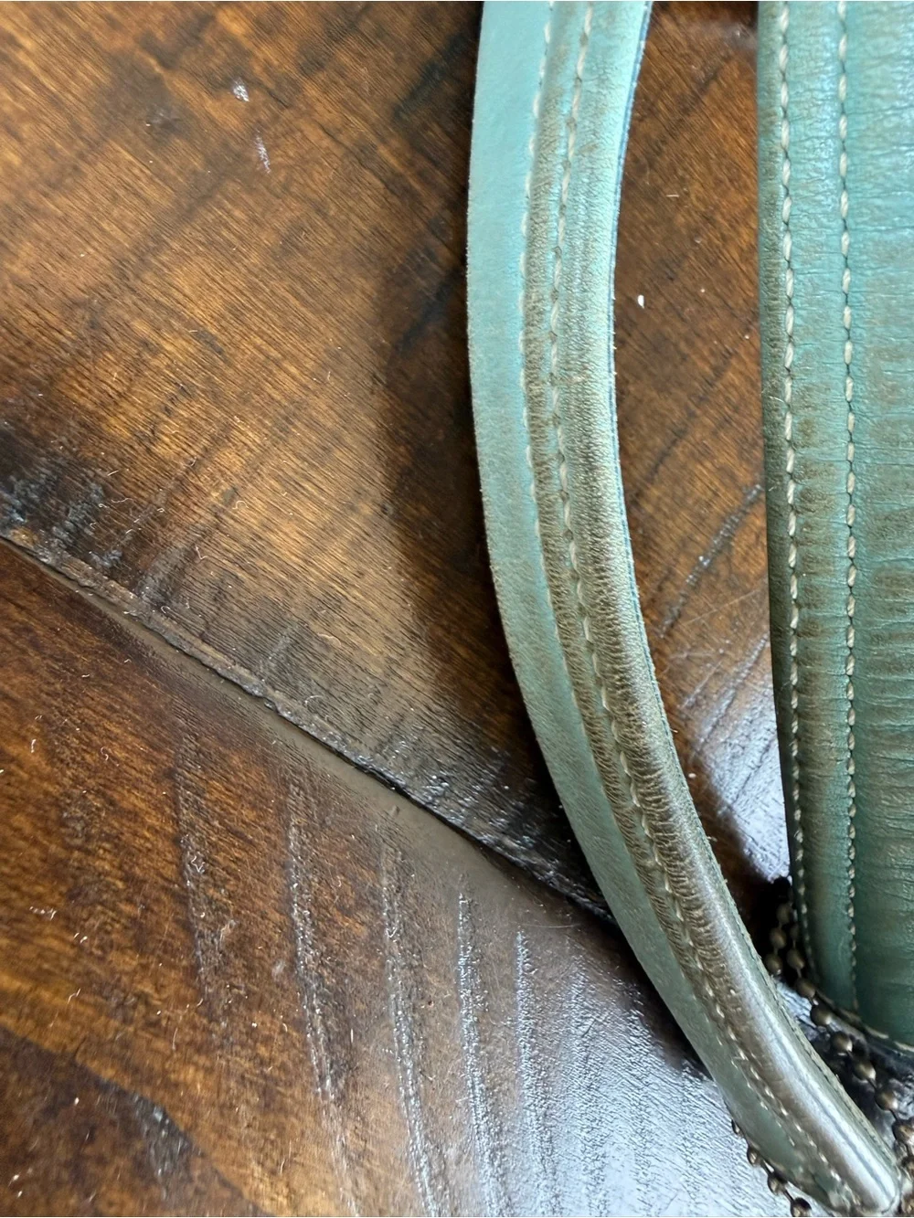 Coach Black Canvas Tote with Teal Trim and Tan Accents